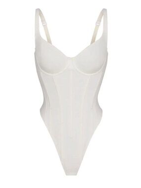 New SKIMS Cotton Corset Bodysuit Size Large Mable Ivory Cream